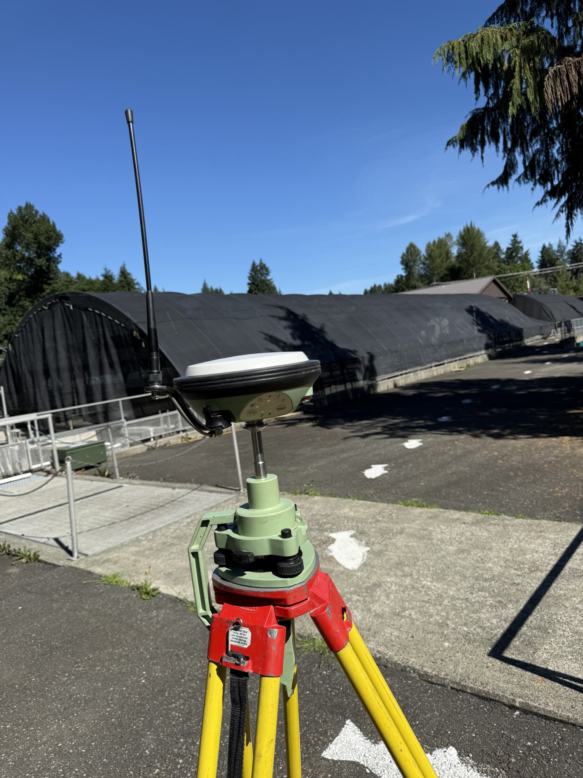 GNSS base station beside a water reservoir on Vancouver Island