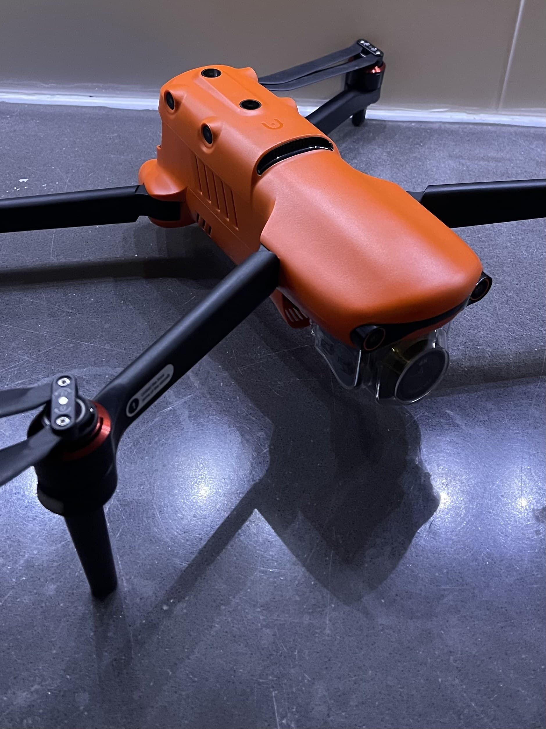 Compact quadcopter survey drone ready for a tight-site flight